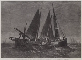 Fight off the North Foreland between the Crew of the Prince Arthur Fishing-Smack of Ramsgate and of the Boulogne Fishing-Boat No 439